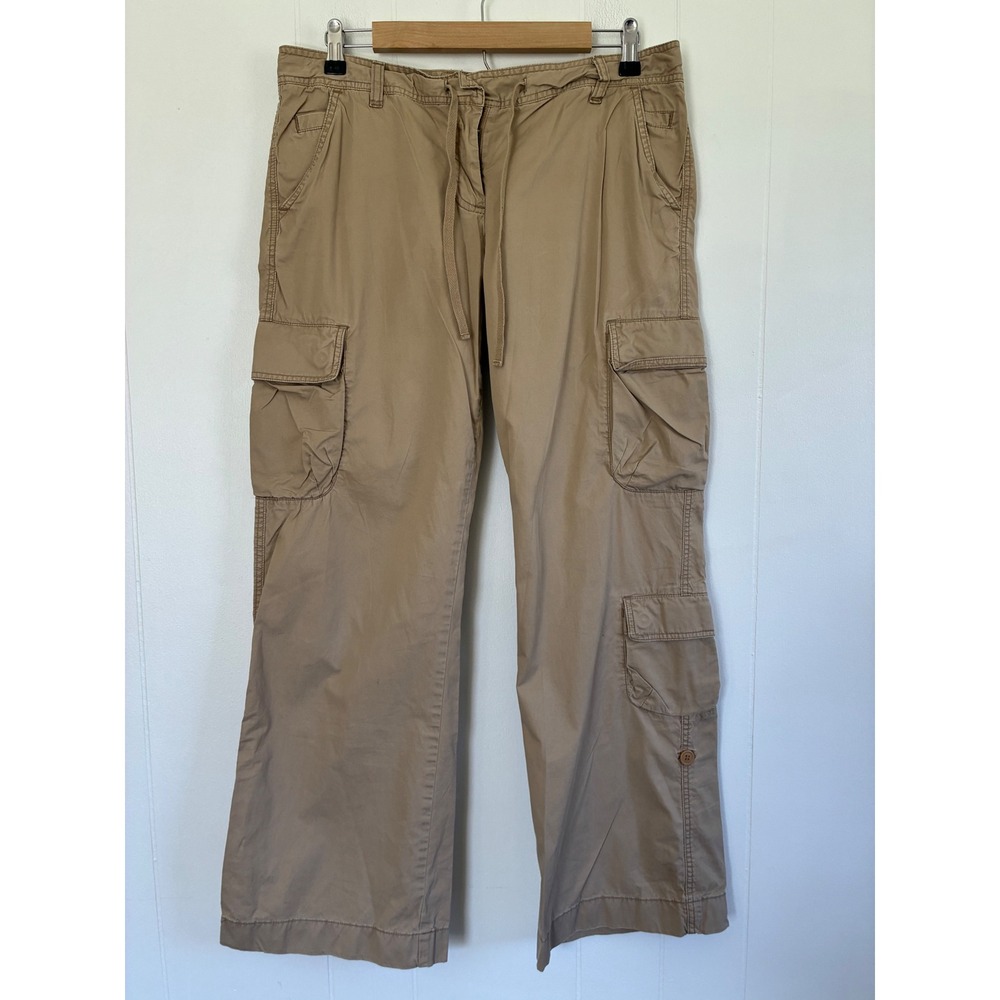 J.Crew Womens Favorite Fit Cargo‎ Pants Khaki Tan Cotton Wide Leg 10 Gorpcore